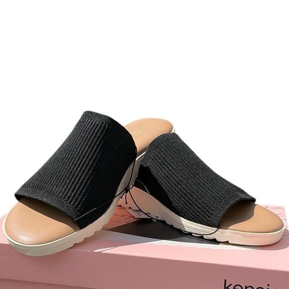 Kensie Black Slide Sandals for Women Size 8 NIB - Picture 2 of 6